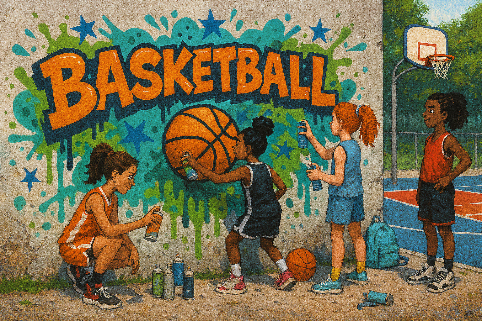 Fresque sur le mur du Cosec
