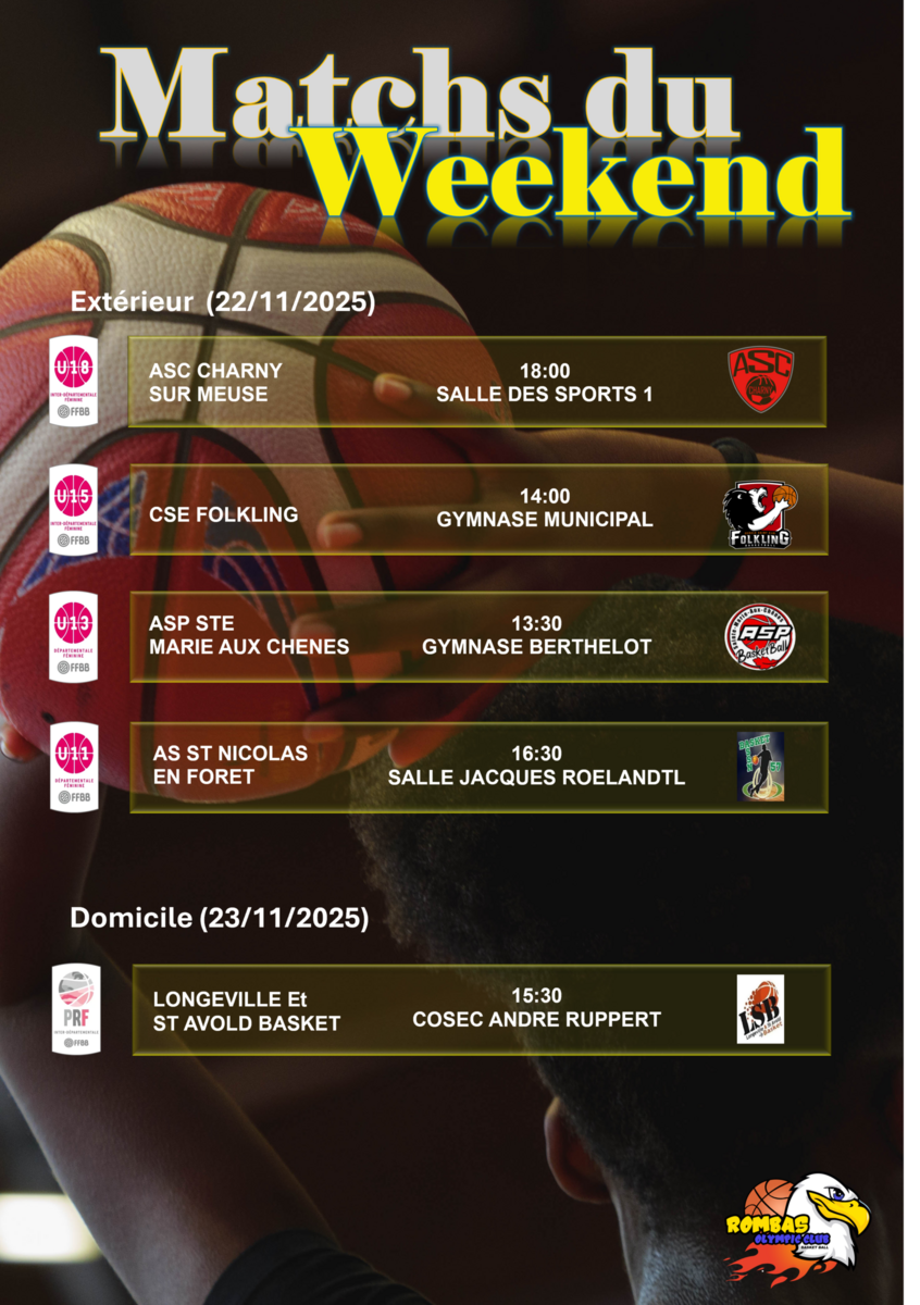 Matchs du week end